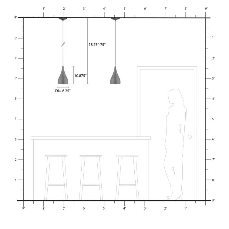 Schultz Single Light Metal Dimmable Pendant