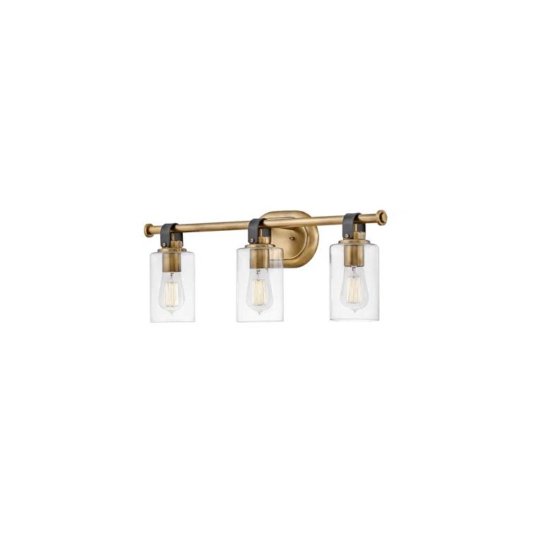 Heritage Brass 3-Light Vanity Light with Clear Glass Shades