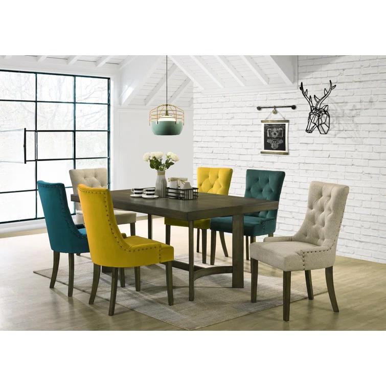 Laing 18'' H Tufted Velvet Upholstered Side Chair