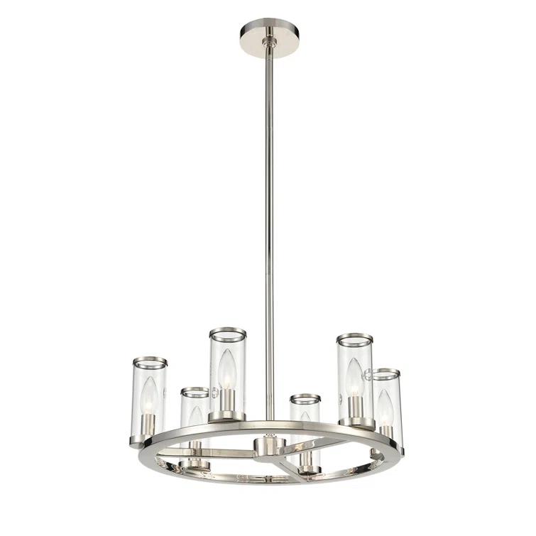 Revolve 6 - Light Dimmable Wagon Wheel Chandelier
