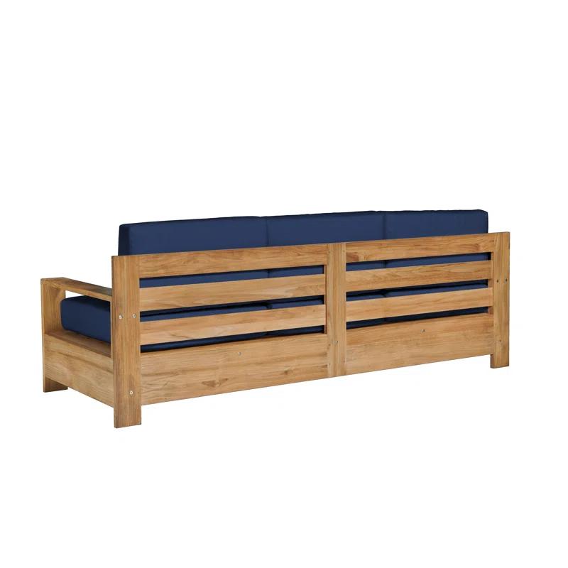 Miguelina 87'' Teak Outdoor Sofa with Sunbrella Cushions