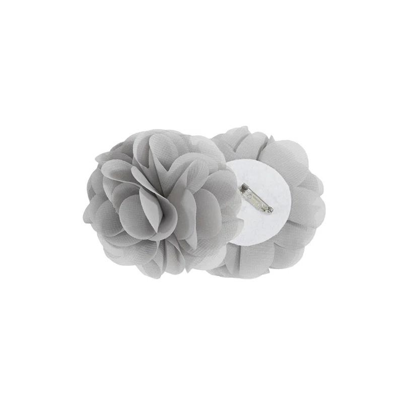 Rosette Floral Embellished Cuff Tab Top Solid Curtain Panel