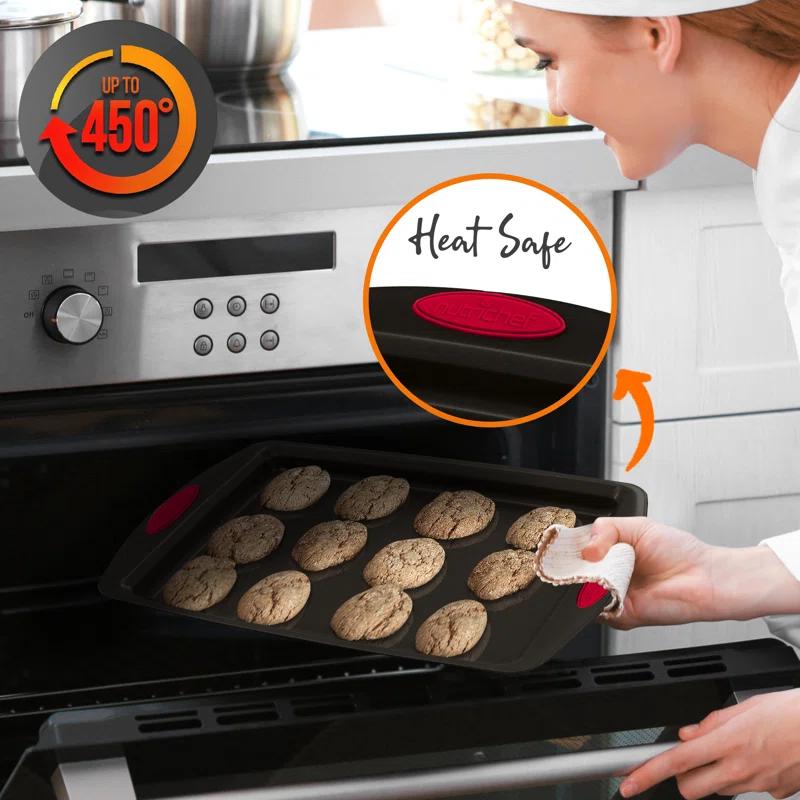 NutriChef Non-Stick Steel 2 Piece Baking Sheet Set (Set of 2)