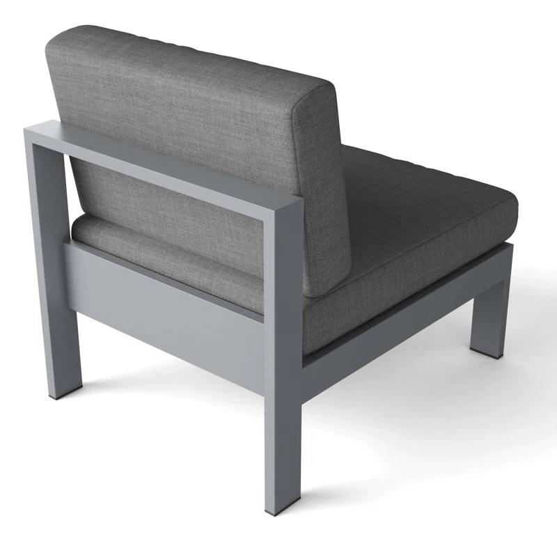 Lucca Gray Aluminum Outdoor Lounge Chair with Cushions