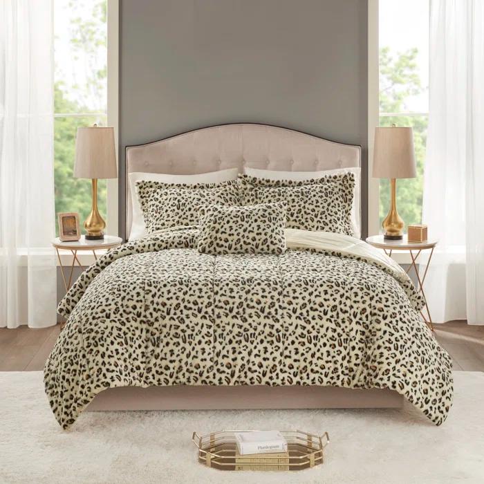 Madison Park Zuri Faux Fur Comforter Set