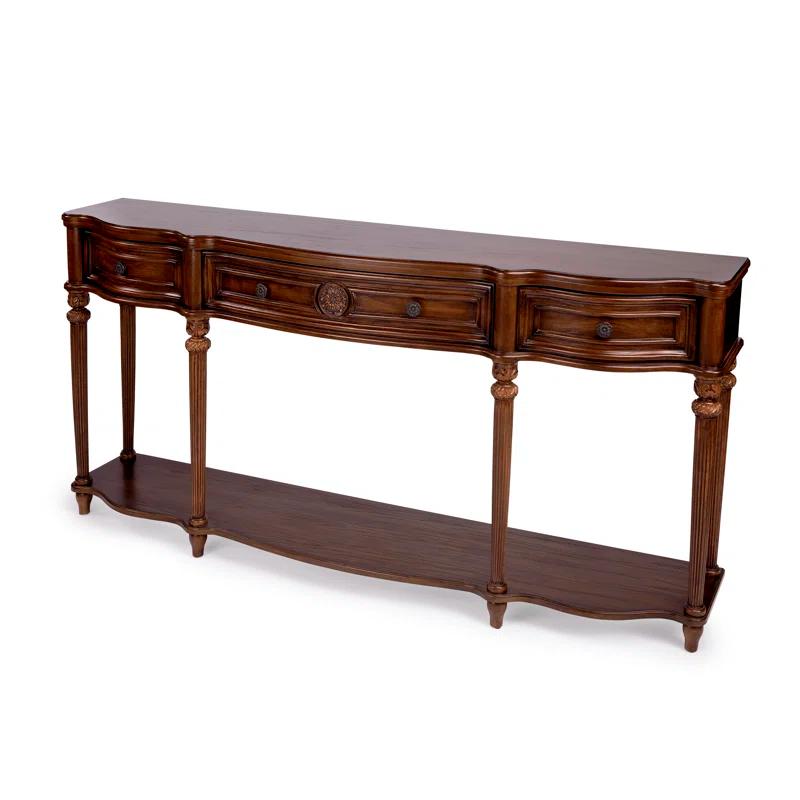Vintage Oak 72" Console Table with Storage