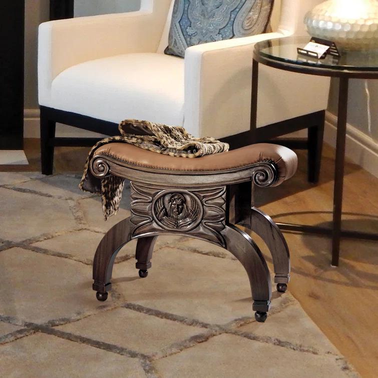 Design Toscano Venetian 19'' Tall Solid Wood Vanity Stool