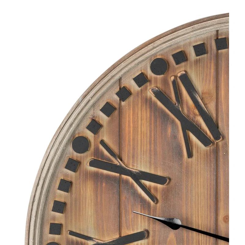 Oversized Wooden Wall Clock