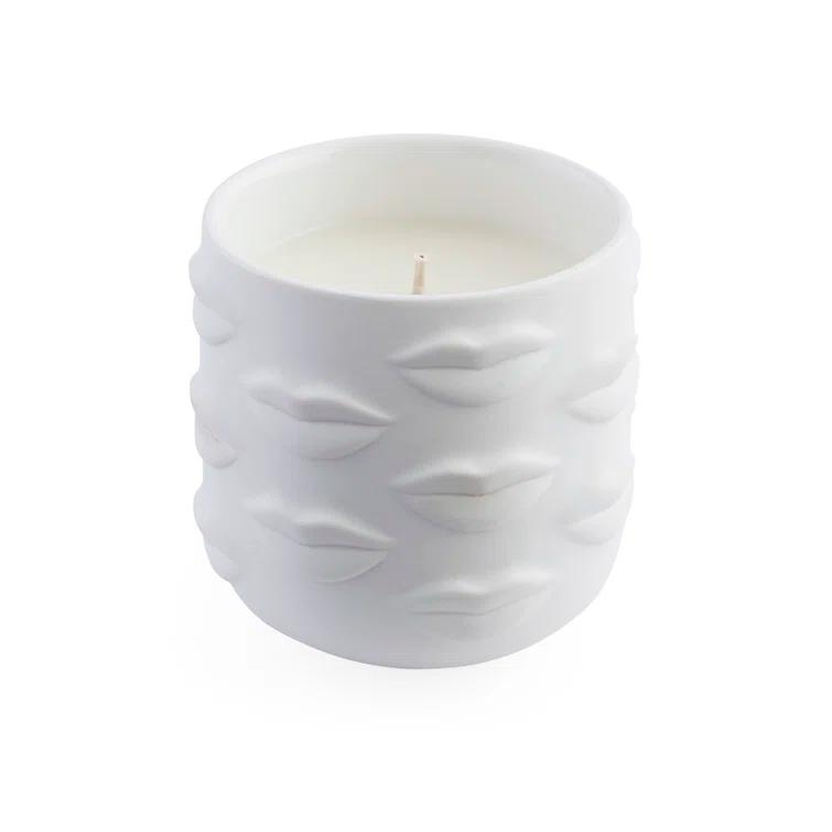 Muse Bergamot, Mandarin, Marine, Pepper, Violet, Rose, Cedarwood, Amber, Sandalwood, And Suede. Scented Designer Candle with Porcelain Holder