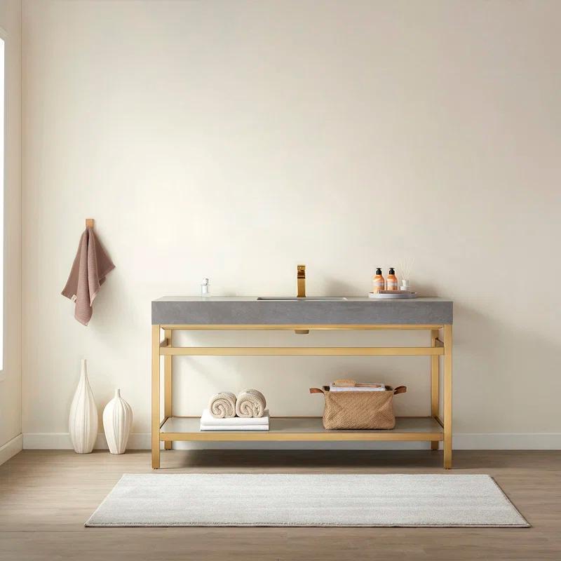 Vinnova 60'' Single Bathroom Vanity with Stone Top
