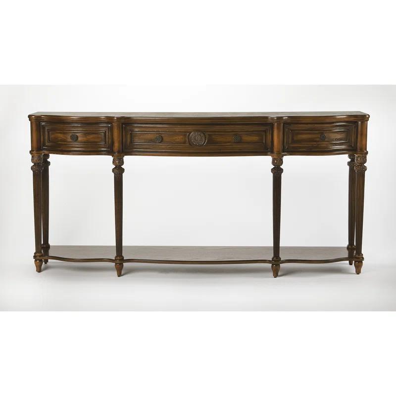 Vintage Oak 72" Console Table with Storage