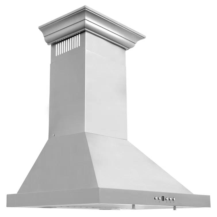 ZLINE ZLINE 24 in. Convertible Vent Wall Mount Range Hood in Stainless Steel W/ Crown Molding (KBCRN-24)
