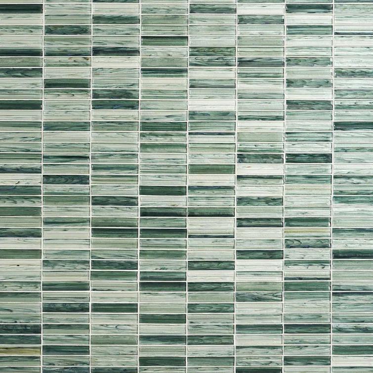 Tara Stacked 11.61" x 11.73" Molten Glass Mosaic Wall Tile (0.95 Sq. Ft. / Sheet)