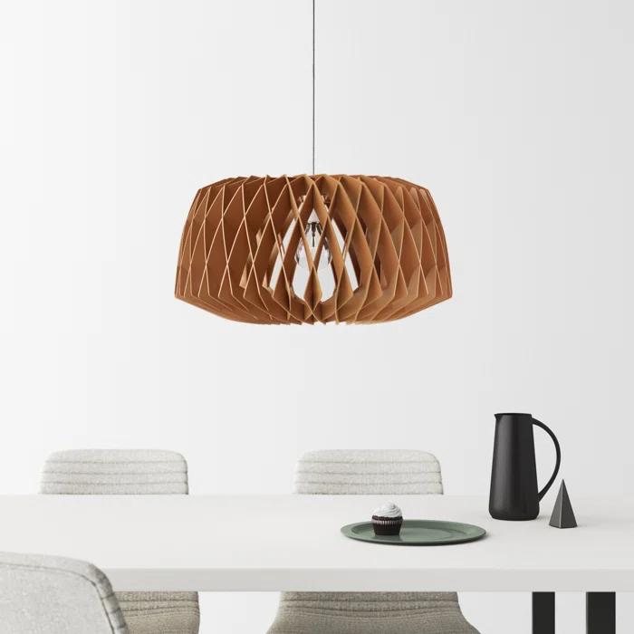 Gwyn Single Light Wood Dimmable Pendant