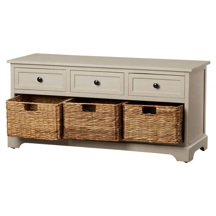 Adayla Solid Wood Drawers Storage Bench