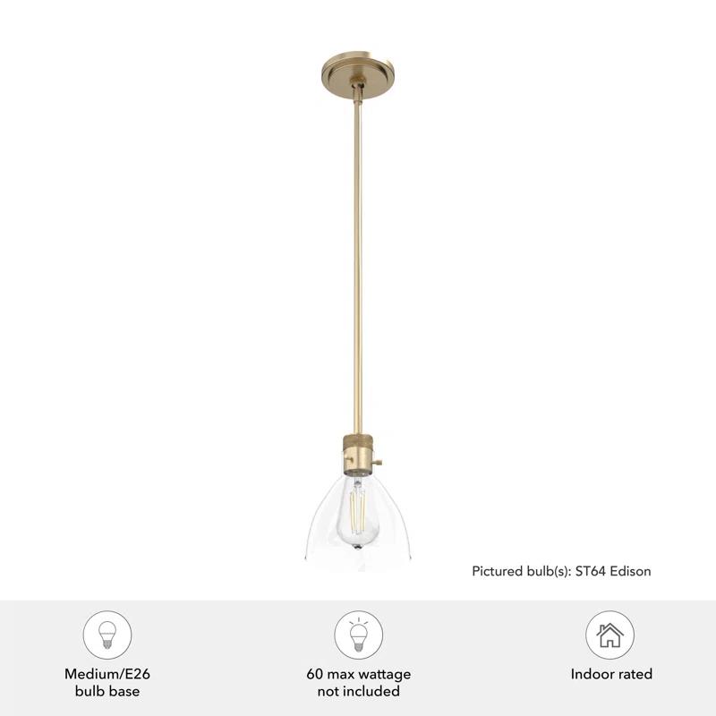 Hunter Fan Van Nuys 1 Light Bell Mini Pendant