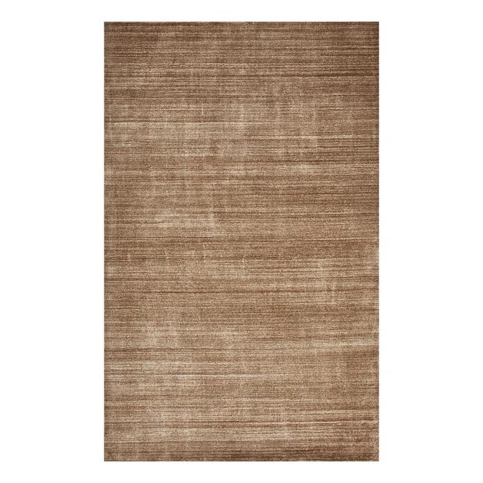 Solo Harbor Hand-Knotted Caramel Stripe Wool-Viscose 9' x 12' Area Rug