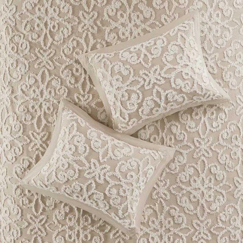 Kelly Clarkson Home Emberly Tufted 100% Cotton Sateen Coverlet Set in Farmhouse Style