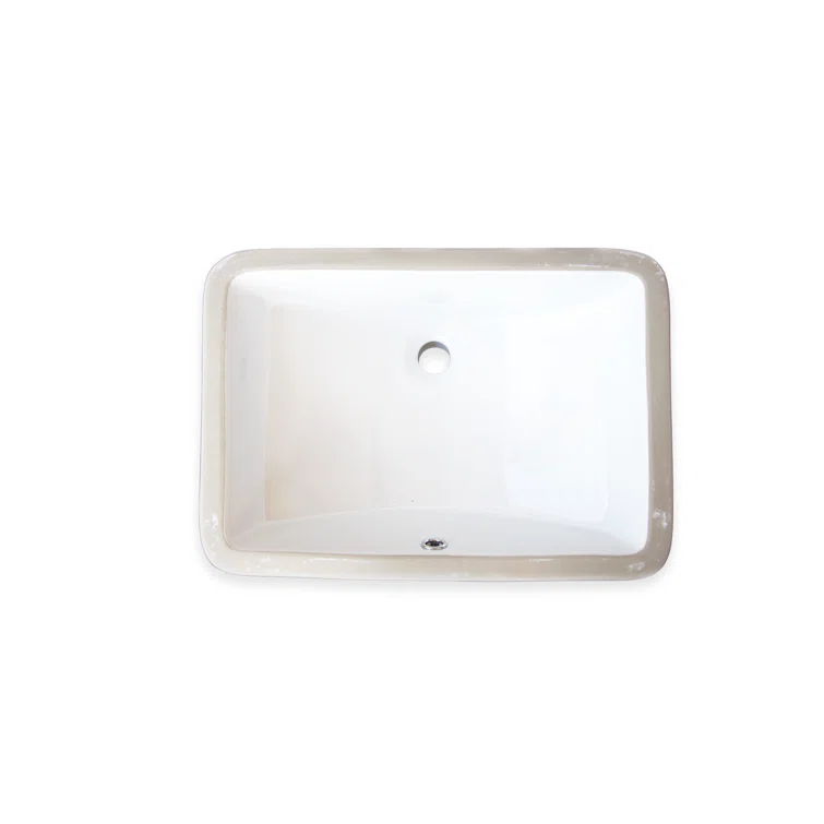 Wells Sinkware RTU2115-7W Wells Sinkware Rhythm Series 14.5'' Ceramic Rectangular Bathroom Sink with Overflow
