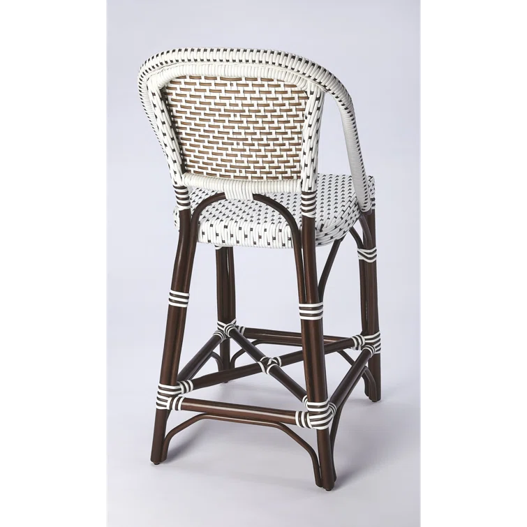 Butler Specialty Solstice Rattan Counter Stool In White And Chocolate