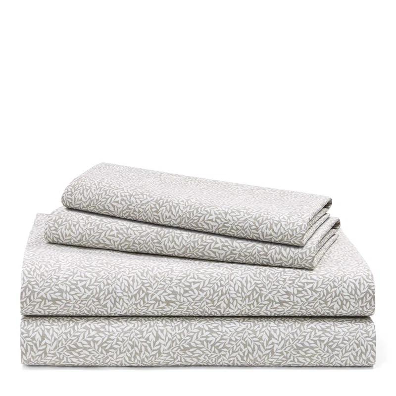 Spencer Leaf 200 Thread Count Floral 100% Cotton Sheet Set