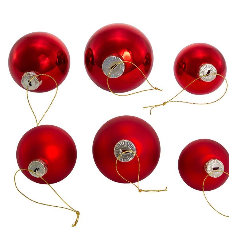 Kurt Adler 60-80MM Shiny and Matte Pewter Glass Ball Ornaments, 20-Piece Set