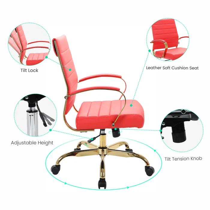 Everly Quinn Naudain Leather Office Conference Chair Modern Executive Meeting Room Chairs