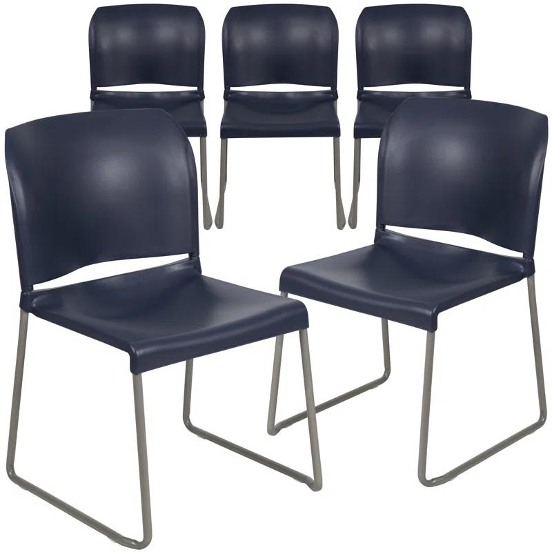 Flash Furniture Brielle Contoured Sled Base Stackable Waiting Room Chairs (Set of 5)