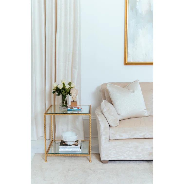 Ave Home Chloe Glass Top End Table