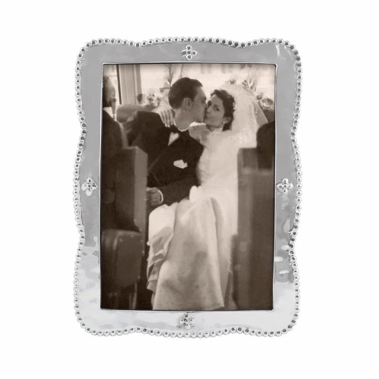 Mariposa Sueno Silver Metal Beaded Picture Frame