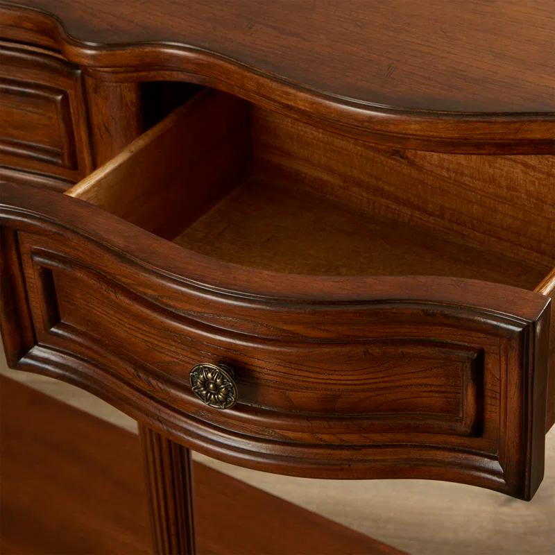 Vintage Oak 72" Console Table with Storage