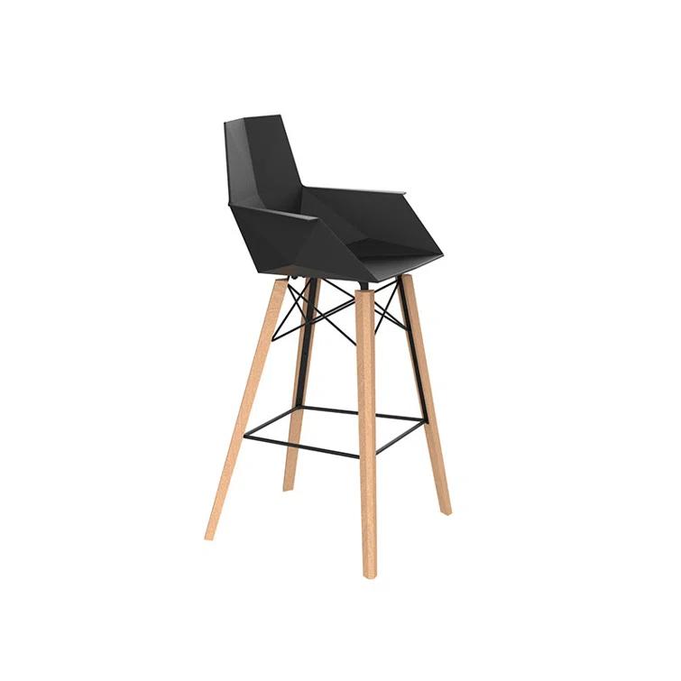 Faz Wood - Bar Stool With Arms - Set Of 4 - Basic/Injection