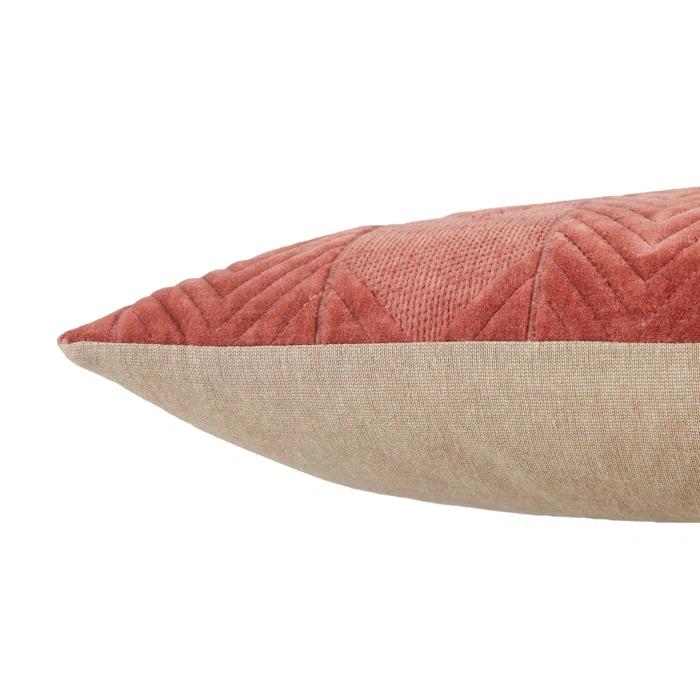 Floretta Embroidered Cotton Lumbar Throw Pillow