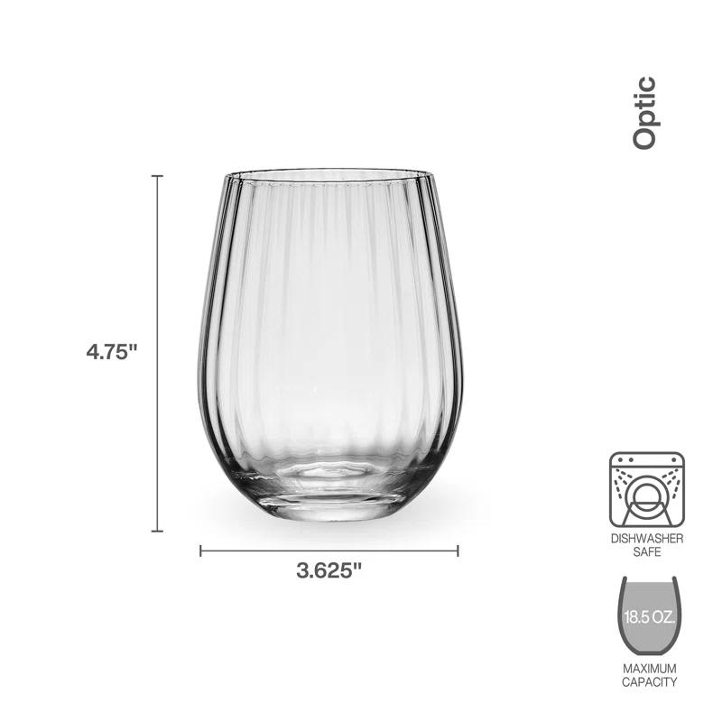 Mikasa Mikasa Optic 18.5-Oz Stemless Wine Glasses, Set Of 4