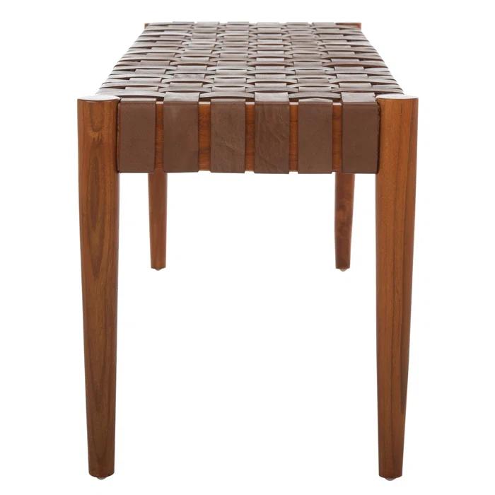 Orin 47" Woven Leather Bench