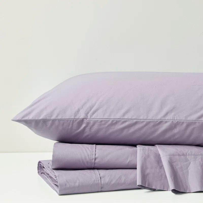 Peached Percale 200 Thread Count Relaxed Cotton Percale Sheet Set