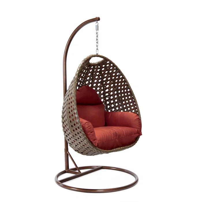 Dakota Fields Brookstonval 1 Person Hanging Egg Swing Chair with Stand