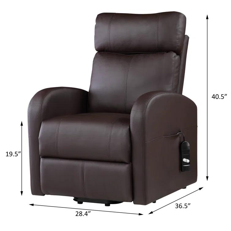 Ricardo 28.4" Wide Faux Leather Power Lift Assist Standard Recliner