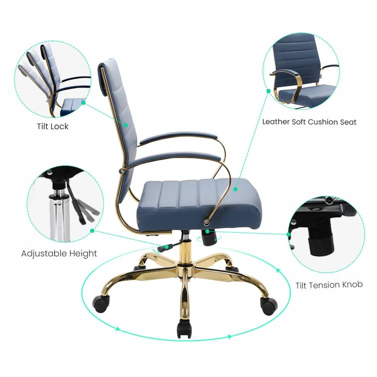 Everly Quinn Naudain Leather Office Conference Chair Modern Executive Meeting Room Chairs