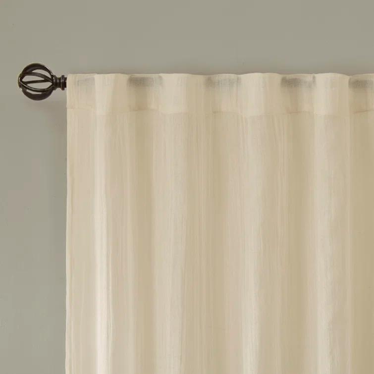 Harper Solid Crushed Curtain Panel Pair