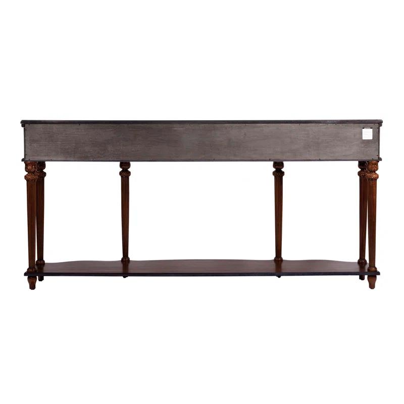 Vintage Oak 72" Console Table with Storage