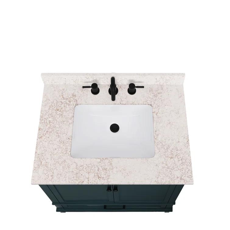 31'' Quartz Single Bathroom Vanity Top with Sink