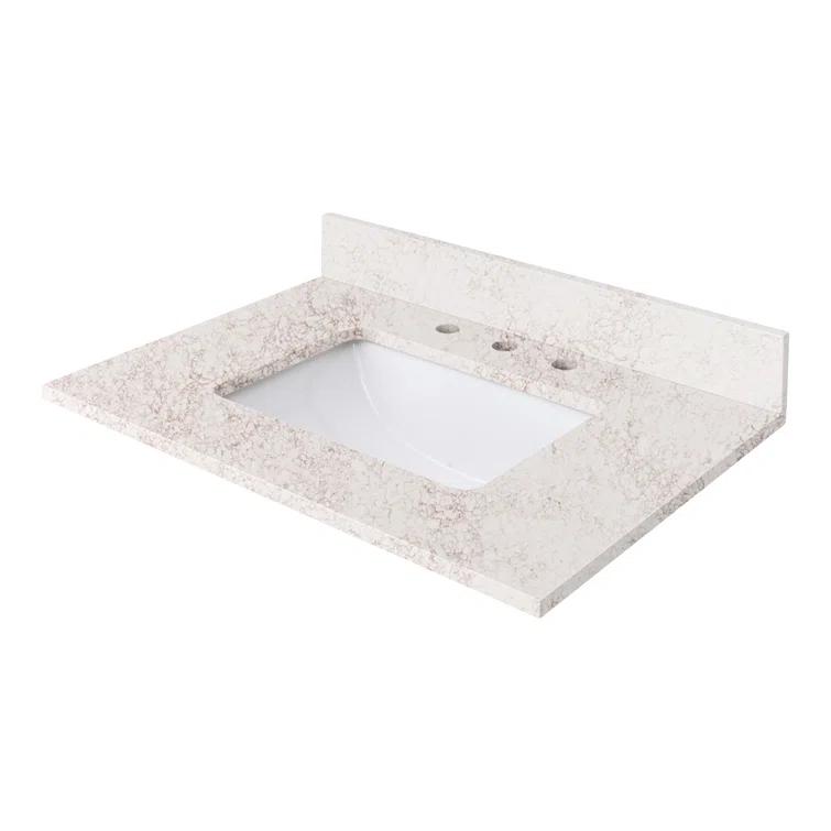 31'' Quartz Single Bathroom Vanity Top with Sink