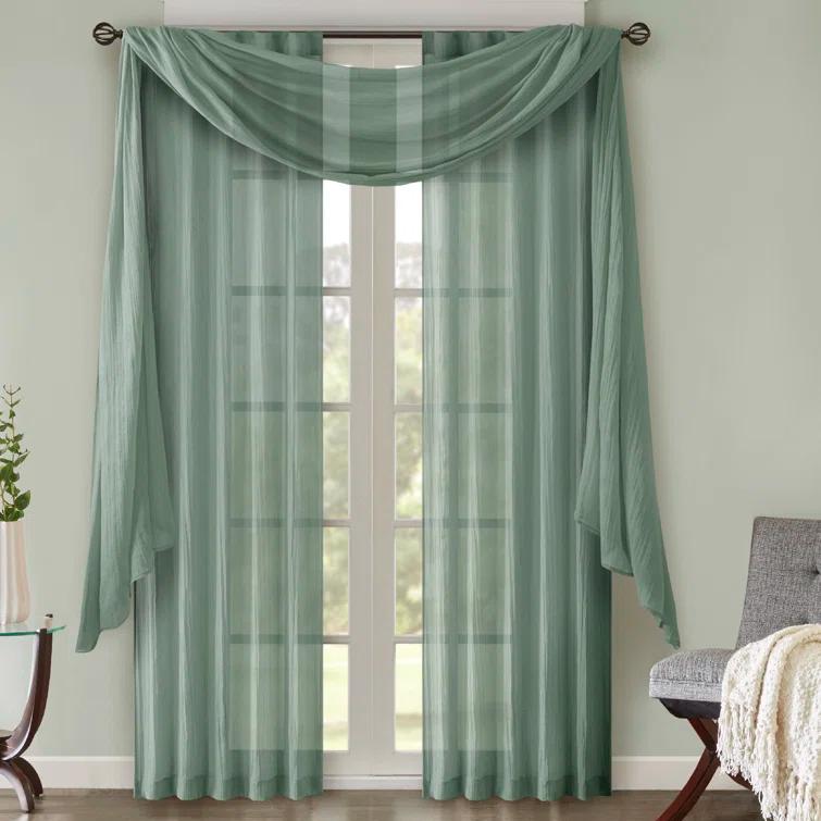 Harper Solid Crushed Curtain Panel Pair