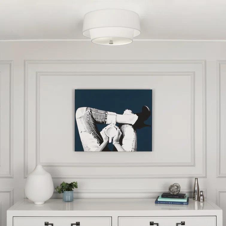 Robert Abbey Decker Flushmount in Polished Nickel Color