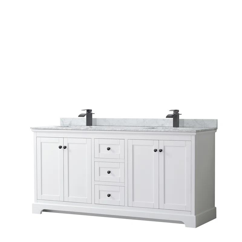 Avery 72'' Double Bathroom Vanity with Stone Top