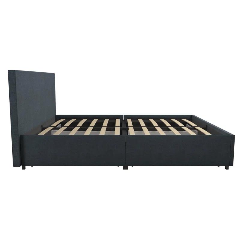 Novogratz Kelly Upholstered Unfinished Platform Storage Bed