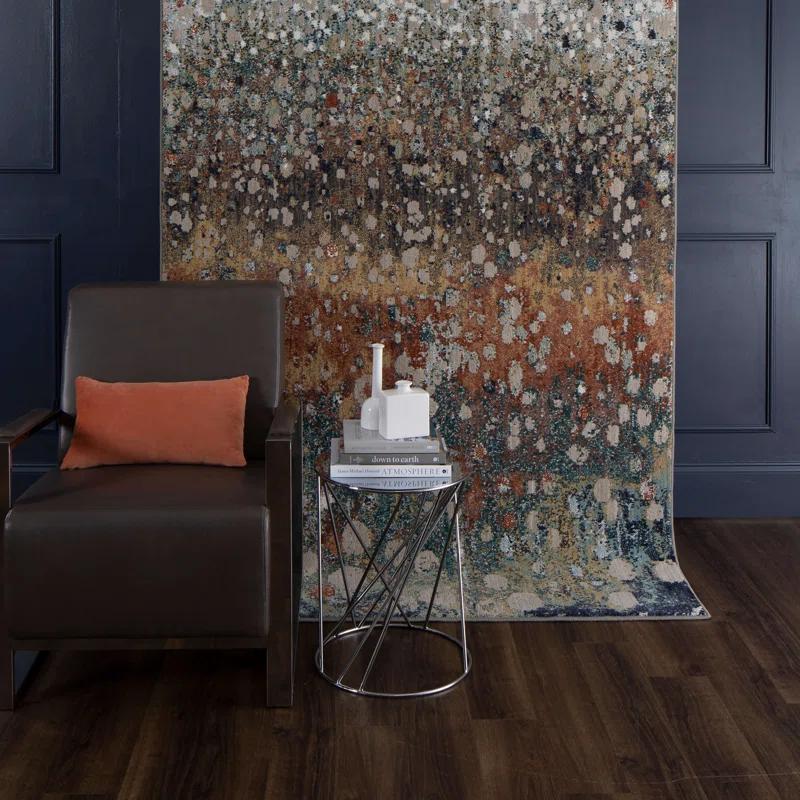 Karastan Torrent Abstract Rose Gold/Gray Area Rug