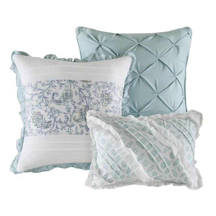 Madison Park Dawn 6 Piece Cotton Percale Quilt Set with Throw Pillows