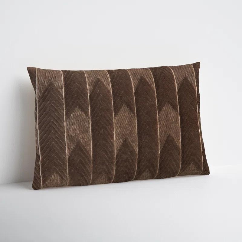 Floretta Embroidered Cotton Lumbar Throw Pillow
